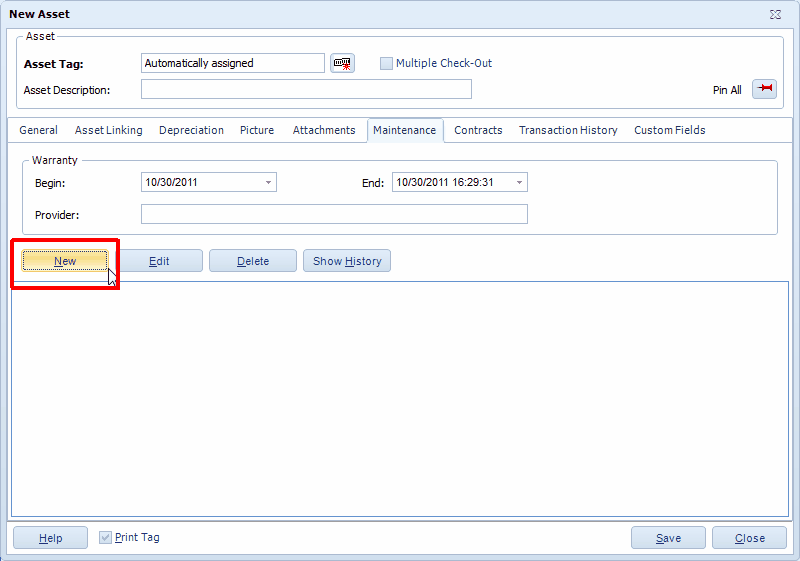 NewAssetFormTabMaintenanceNewButton